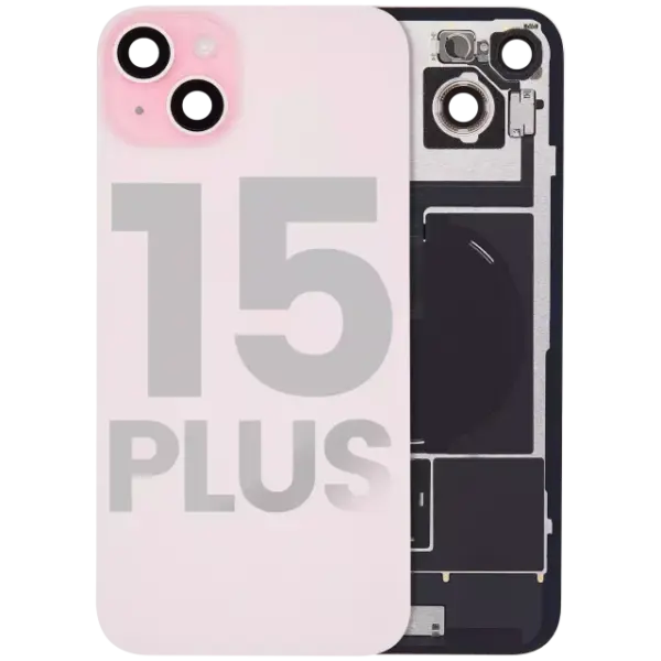 Capac Spate Sticla Cu Magnet MagSafe, NFC Si Lanterna Flex Telefon iPhone 15 Plus Pull B (Pink)
