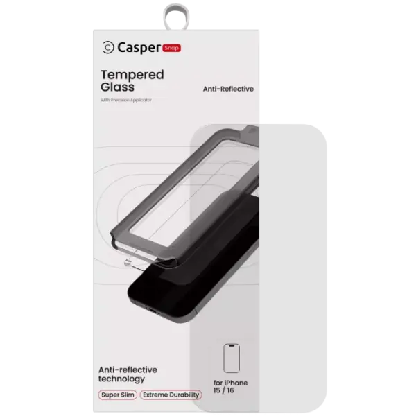 Sticla Securizata Casper Snap AR Clear iPhone 15 / 16 (Retail Pack)