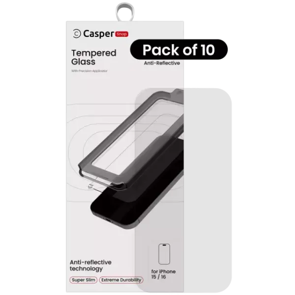 Sticla Securizata Casper Snap AR Clear iPhone 15 / 16 (10 Pack)
