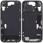 Carcasa Mijloc Mid-Frame Cu Flex Port Incarcare iPhone 15 Pull A (Black) - imagine 2