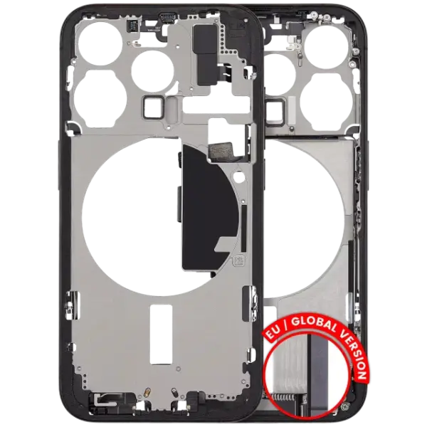 Carcasa Mijloc Mid-Frame Cu Flex Port Incarcare iPhone 15 Pro Pull A (Black Titanium)