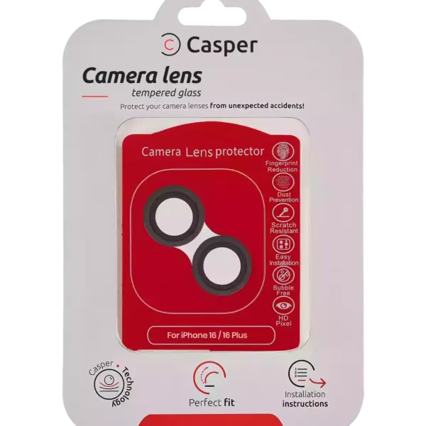 Oferte Black Friday Sticla Protectie Camera iPhone 16 / 16 Plus – Clear Rings (Black)
