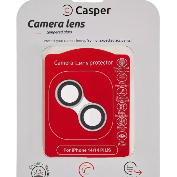 Sticla Protectie Camera iPhone 14 / 14 Plus – Clear Rings (Silver)