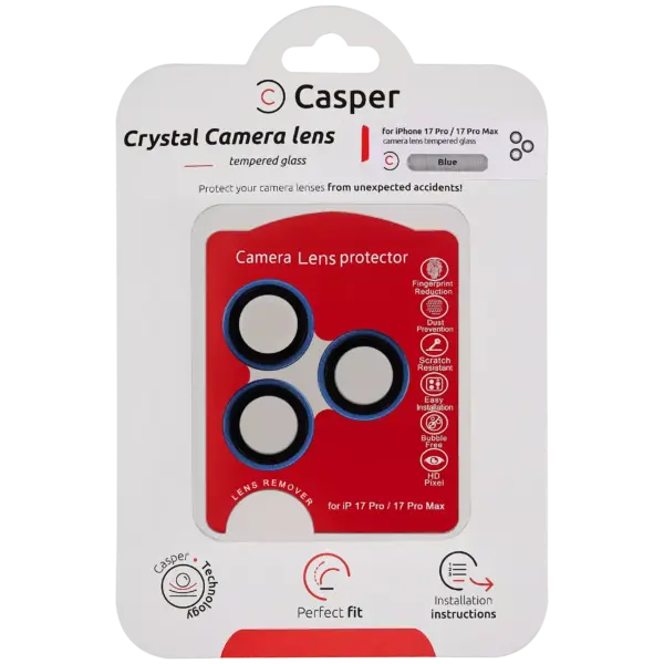 Oferte Black Friday Sticla Protectie Camera iPhone 17 Pro / 17 Pro Max – Clear Rings (Blue)