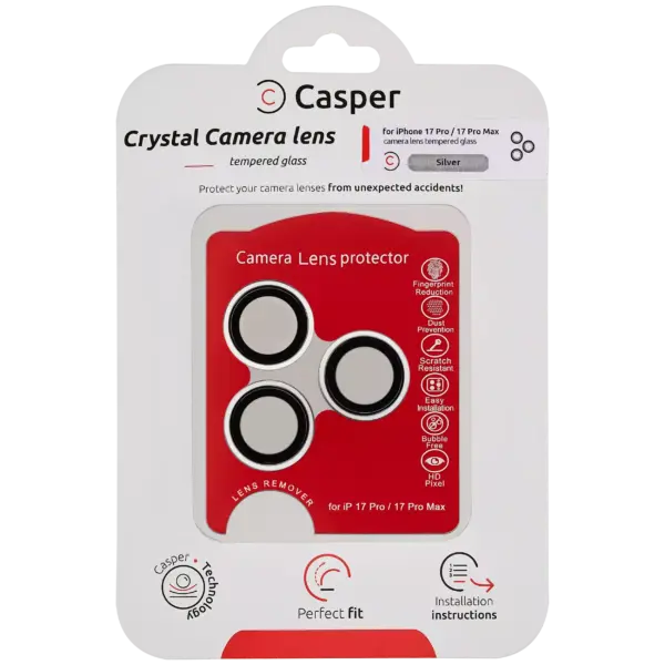 Oferte Black Friday Sticla Protectie Camera iPhone 17 Pro / 17 Pro Max – Clear Rings (Silver)