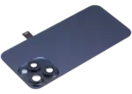 Capac Spate Sticla Cu Magnet MagSafe, NFC Si Lanterna iPhone 15 Pro Max Aftermarket (No Logo) (Blue Titanium) - imagine 5