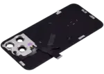 Capac Spate Sticla Cu Magnet MagSafe, NFC Si Lanterna iPhone 15 Pro Max Aftermarket (No Logo) (Blue Titanium) - imagine 6