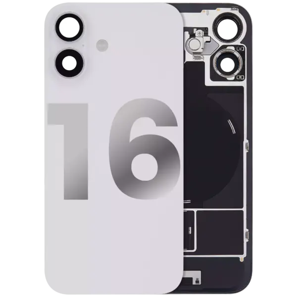 Capac Spate Sticla Cu Magnet MagSafe, NFC Si Lanterna Flex Telefon iPhone 16 Pull B (White)