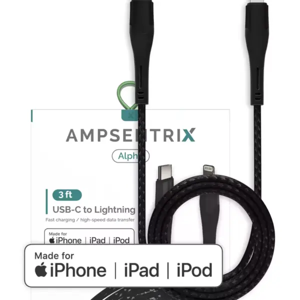 Oferte Black Friday Cablu De Date Si Incarcare Lightning la USB-C (MFI) (1 m / 3 ft) AM Alpha (Black)