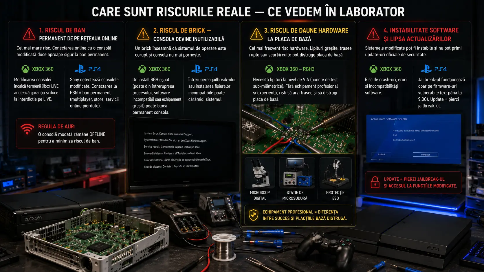 Merită să modezi un Xbox 360 sau PlayStation 4? Avantaje, riscuri și probleme posibile Merită să modezi un Xbox 360 sau PlayStation 4? Avantaje, riscuri și probleme posibile
