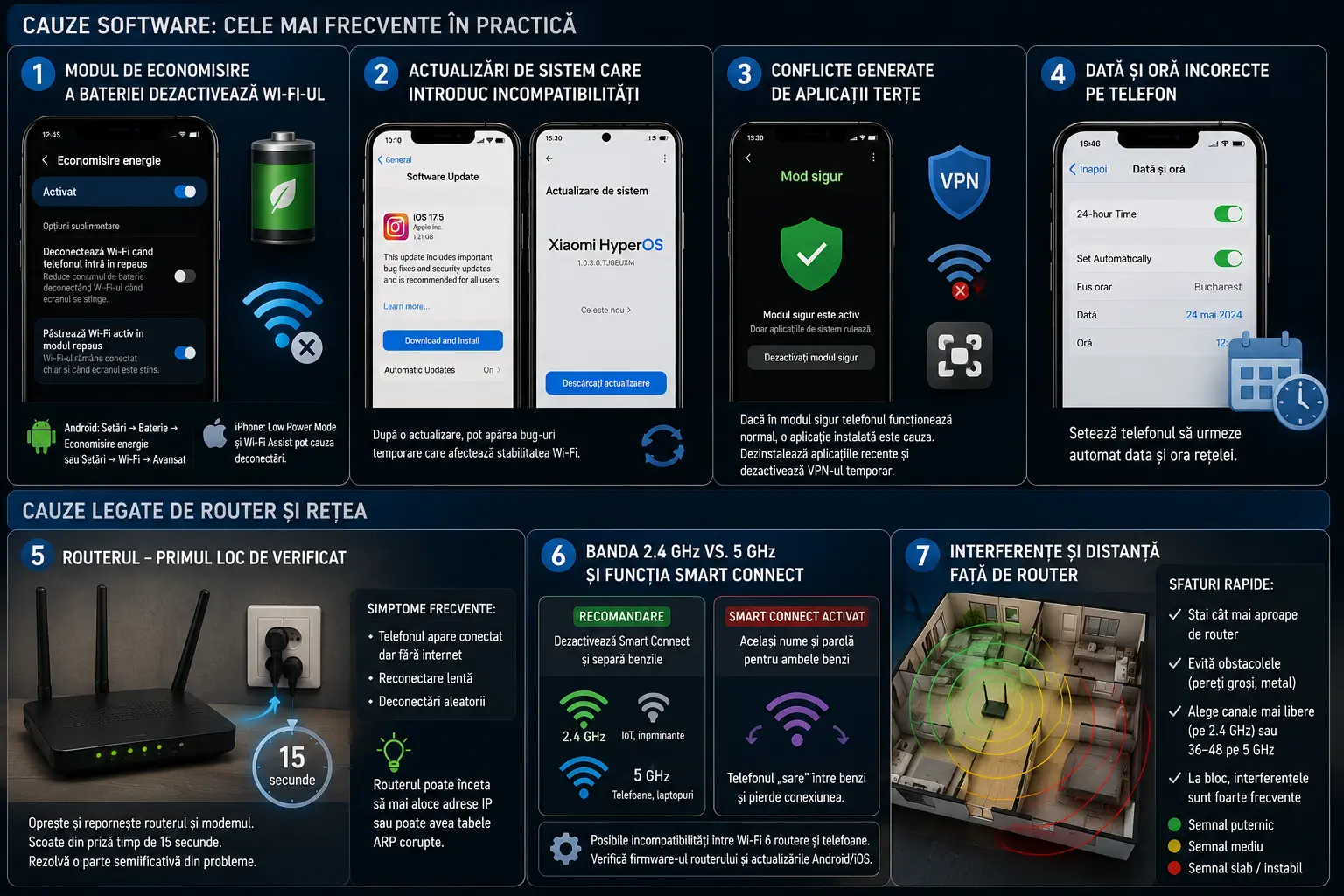 Telefonul se deconectează de la Wi-Fi? Cauze și soluții pentru o conexiune stabilă Telefonul se deconectează de la Wi-Fi? Cauze și soluții pentru o conexiune stabilă