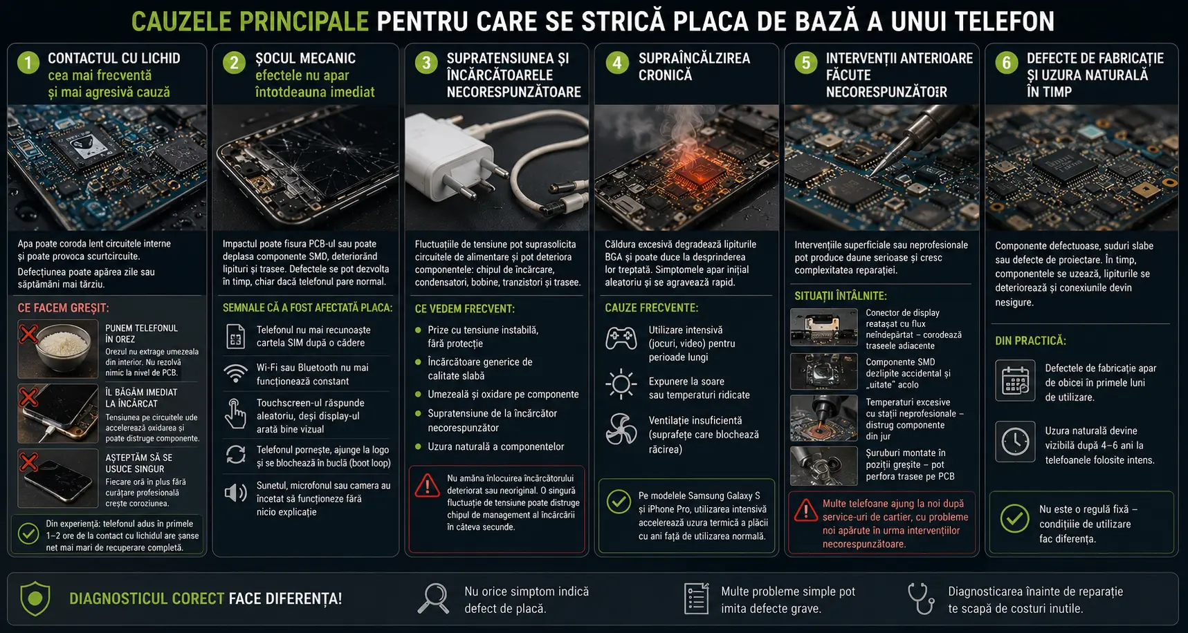 De ce se strică placa de bază a unui telefon? Cele mai frecvente cauze De ce se strică placa de bază a unui telefon? Cele mai frecvente cauze