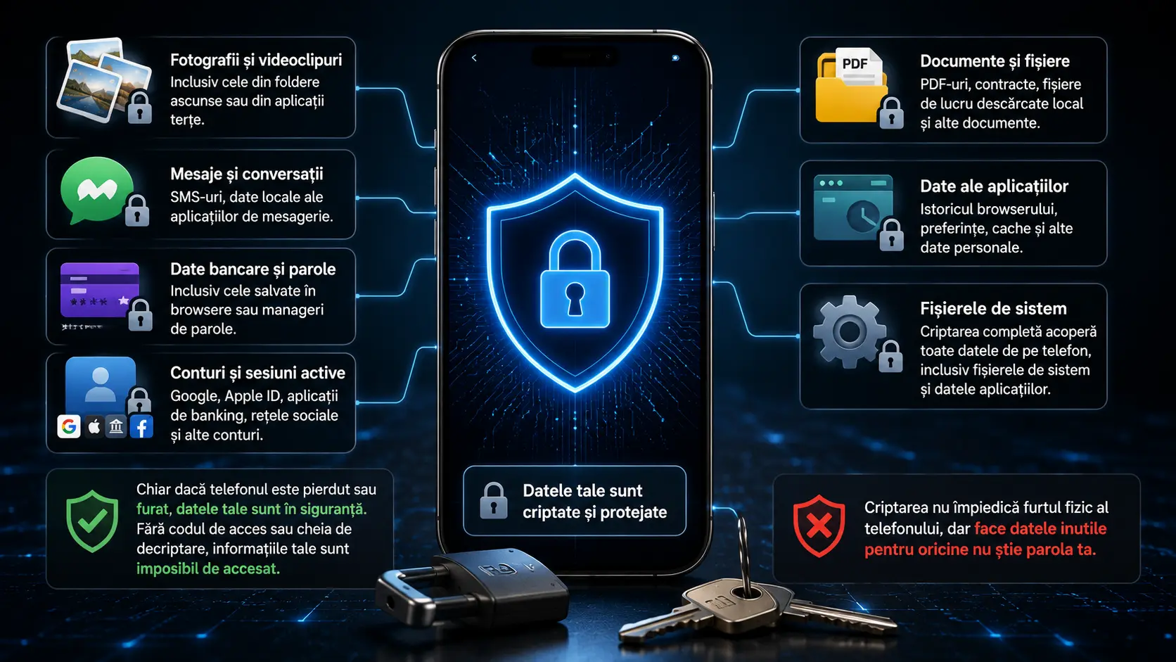 Ce înseamnă criptarea telefonului și cum îți protejează datele personale Ce înseamnă criptarea telefonului și cum îți protejează datele personale