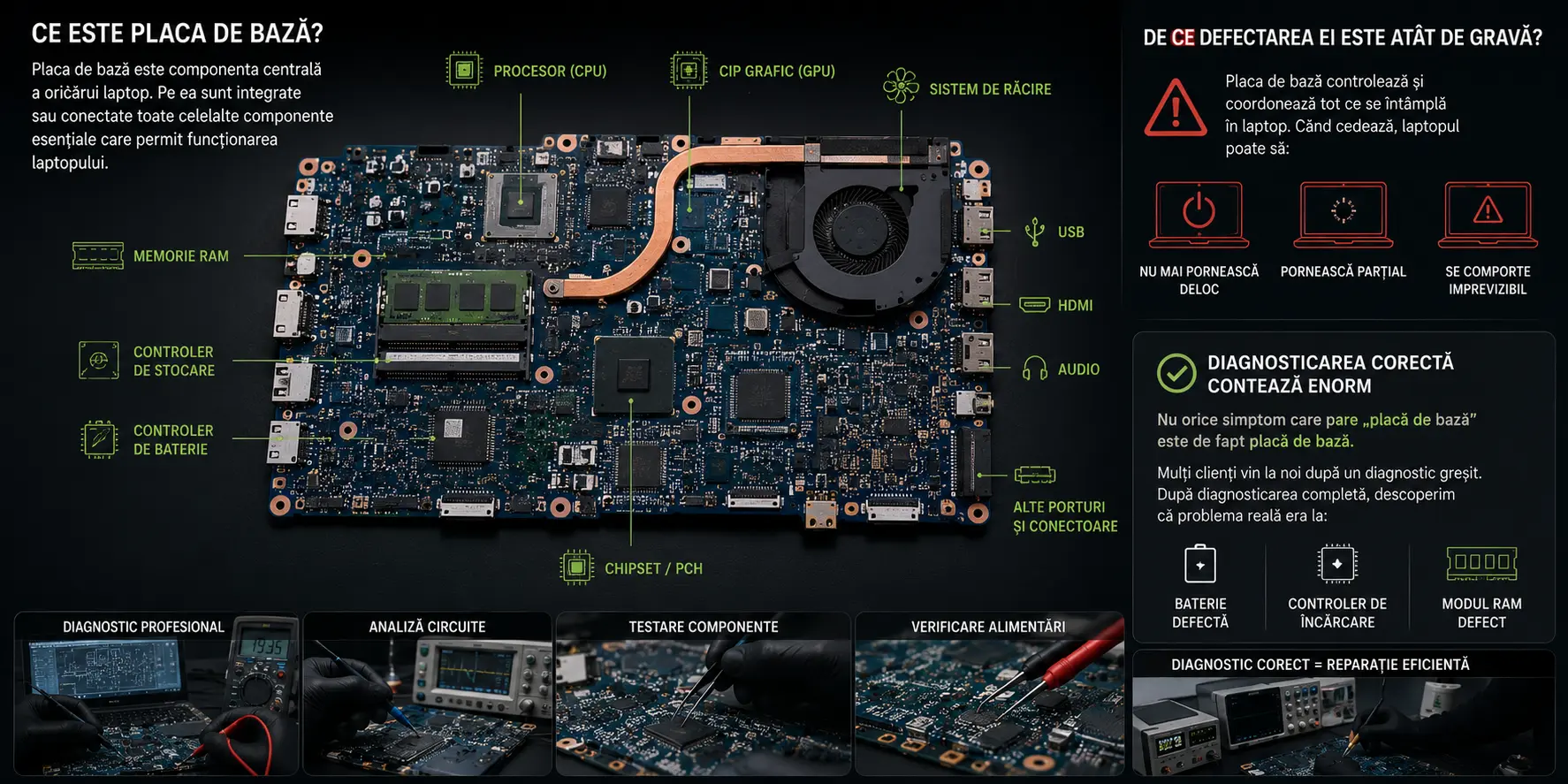 Se poate repara placa de bază a unui laptop sau trebuie înlocuită? Cauze, soluții și recomandări Se poate repara placa de bază a unui laptop sau trebuie înlocuită? Cauze, soluții și recomandări