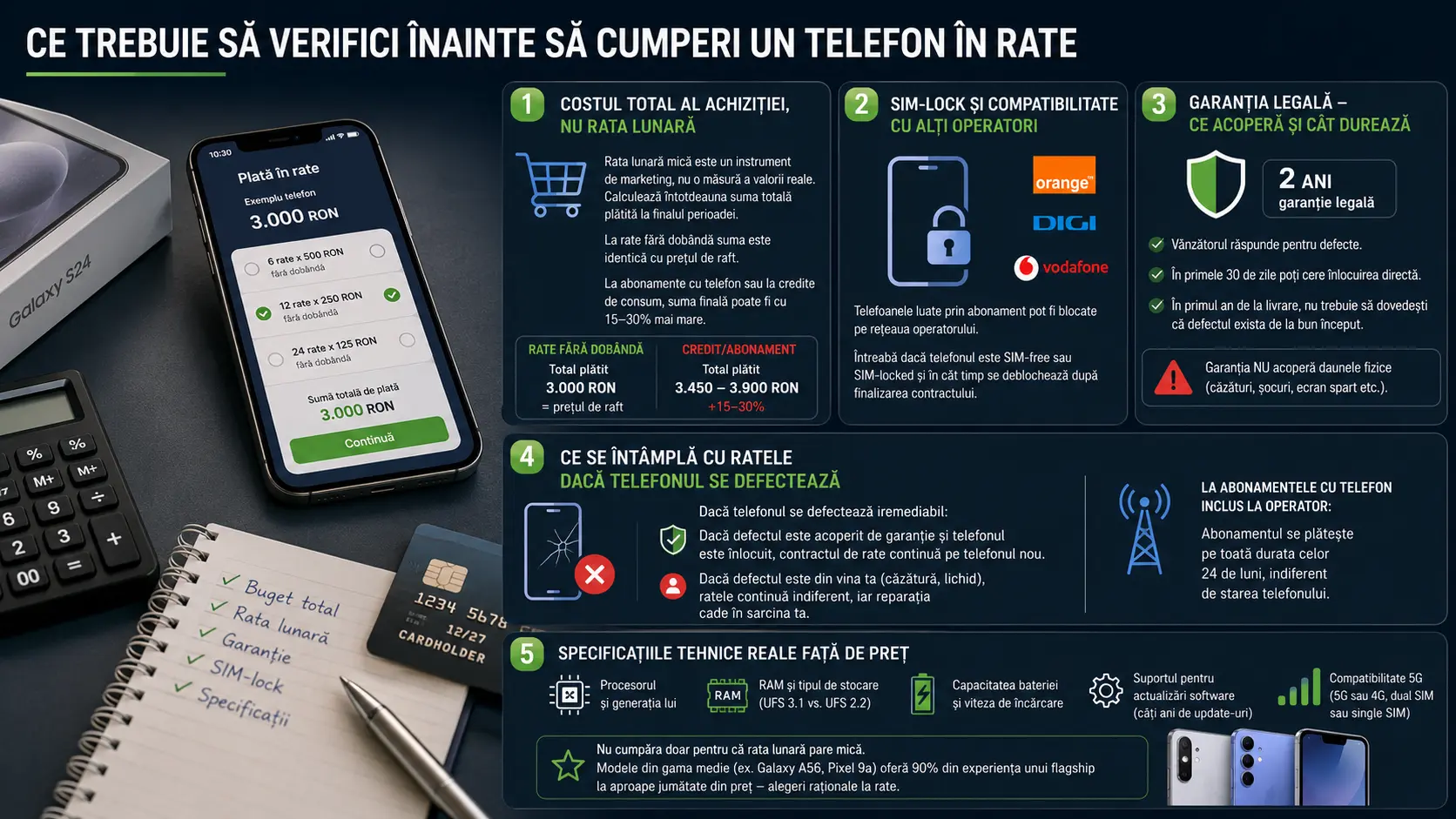 Telefoane în rate: ce opțiuni ai și ce trebuie să verifici înainte de cumpărare Telefoane în rate: ce opțiuni ai și ce trebuie să verifici înainte de cumpărare