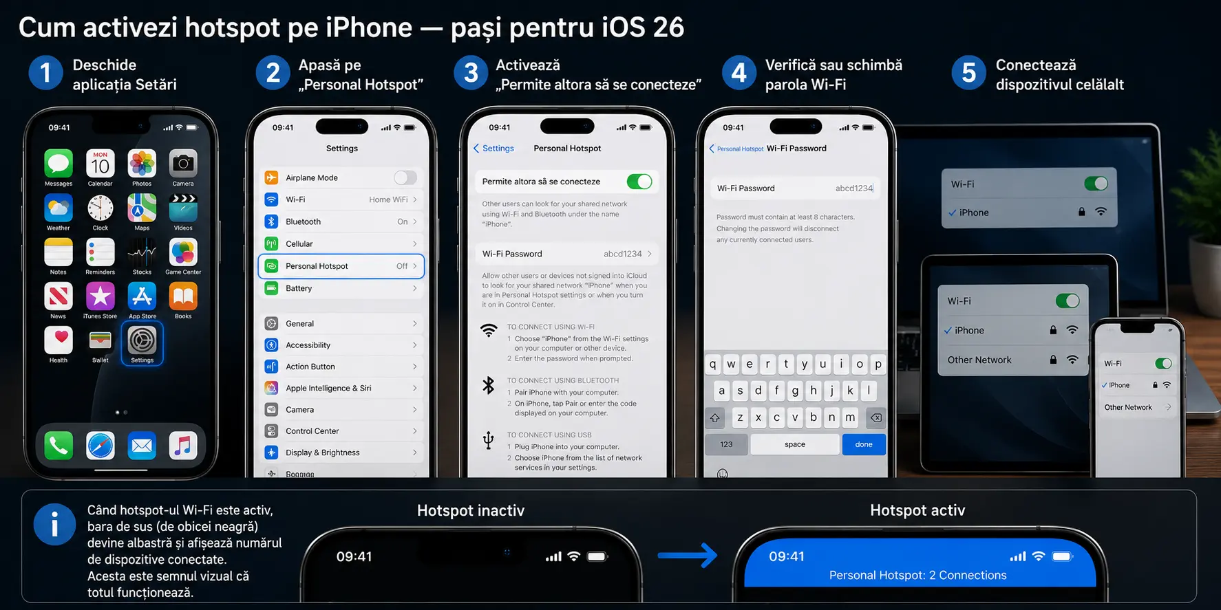 Cum faci hotspot pe iPhone și partajezi conexiunea la internet Cum faci hotspot pe iPhone și partajezi conexiunea la internet