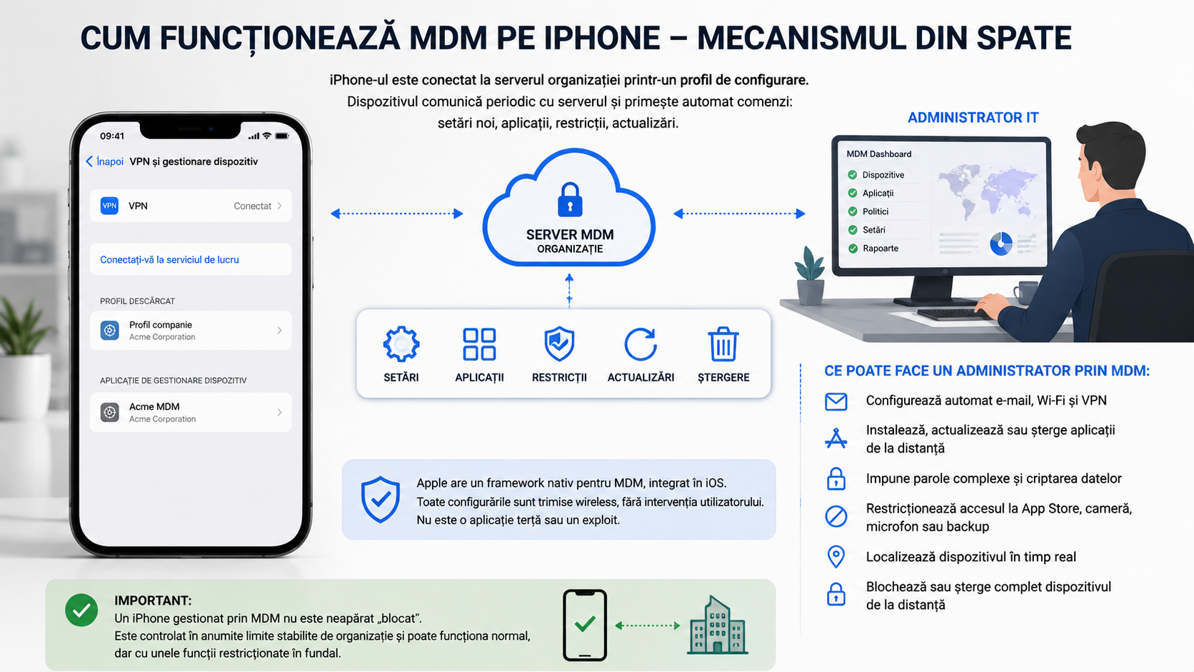 Ce înseamnă MDM pe iPhone și cum influențează utilizarea telefonului Ce înseamnă MDM pe iPhone și cum influențează utilizarea telefonului