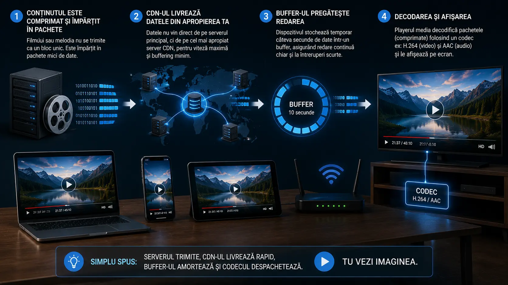Streaming: ce înseamnă și cum funcționează pe telefon, laptop sau televizor Streaming: ce înseamnă și cum funcționează pe telefon, laptop sau televizor