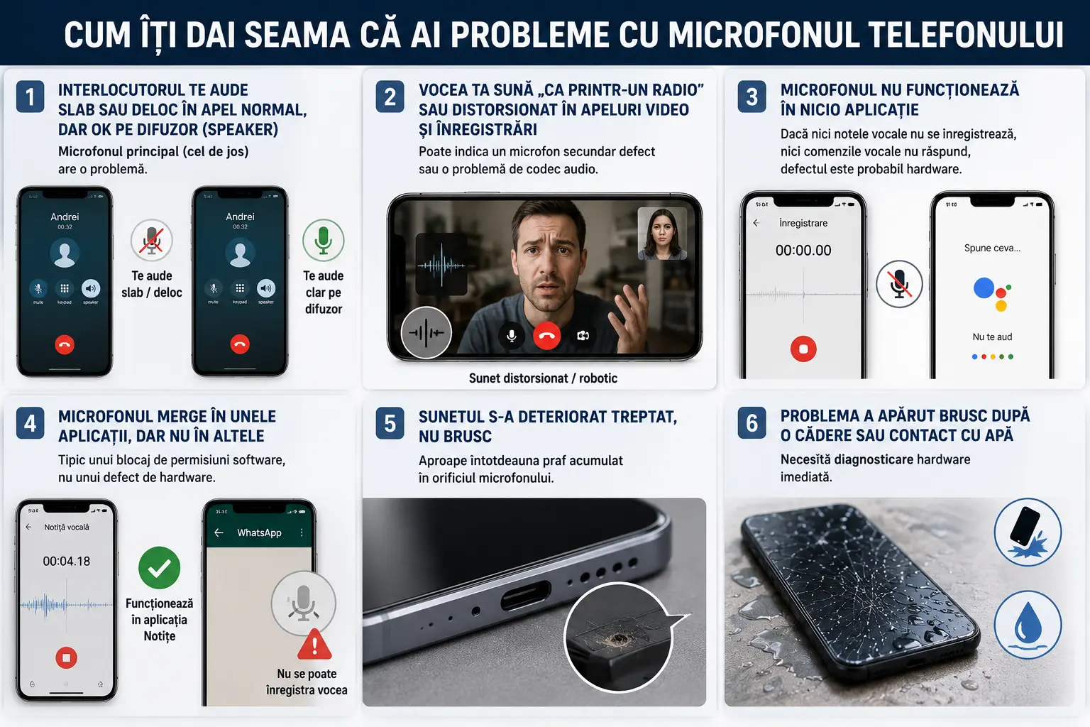 Probleme microfon telefon: de ce nu se aude bine și cum le poți remedia Probleme microfon telefon: de ce nu se aude bine și cum le poți remedia