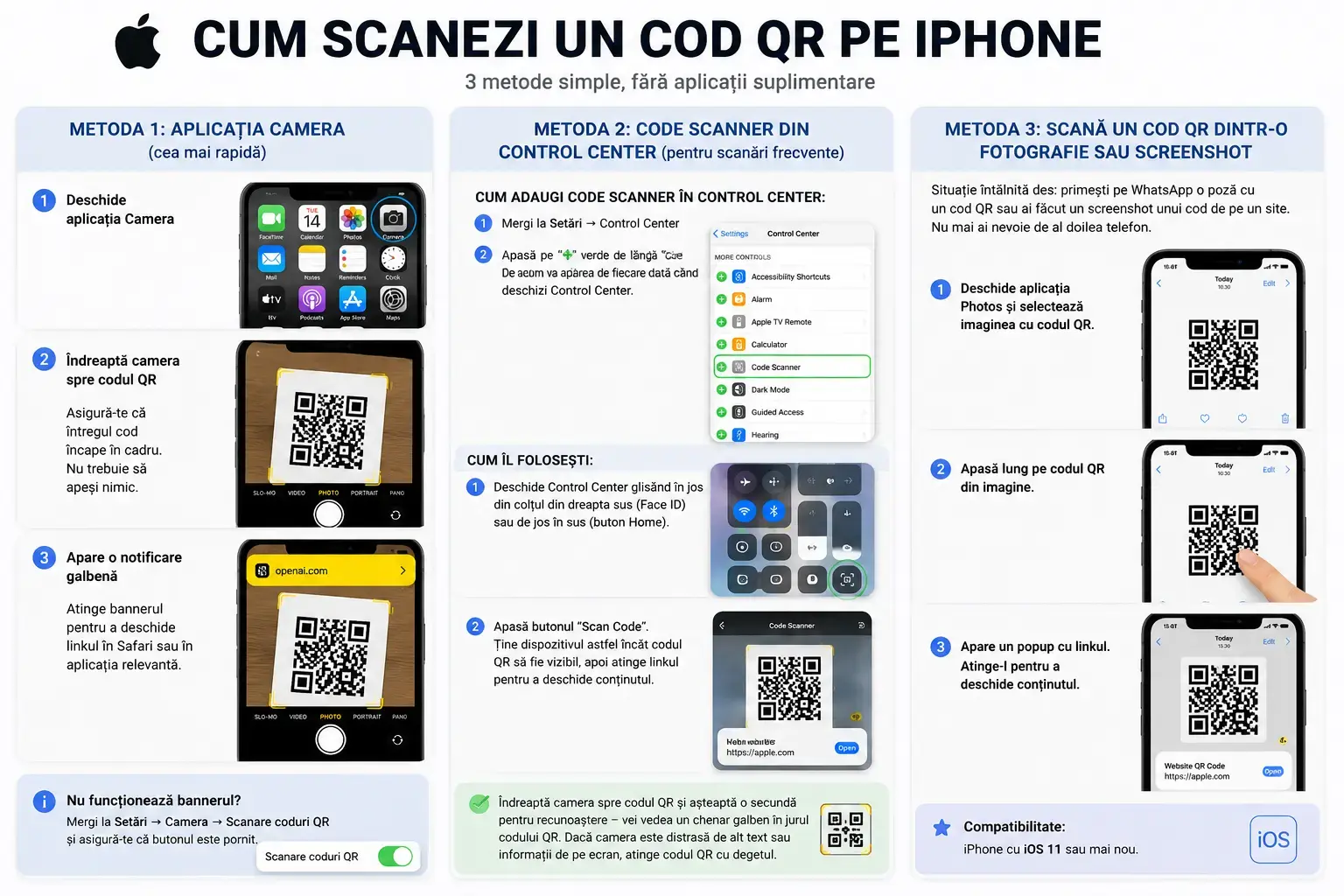 Cum scanezi coduri QR pe telefon? Metode simple pentru Android și iPhone Cum scanezi coduri QR pe telefon? Metode simple pentru Android și iPhone