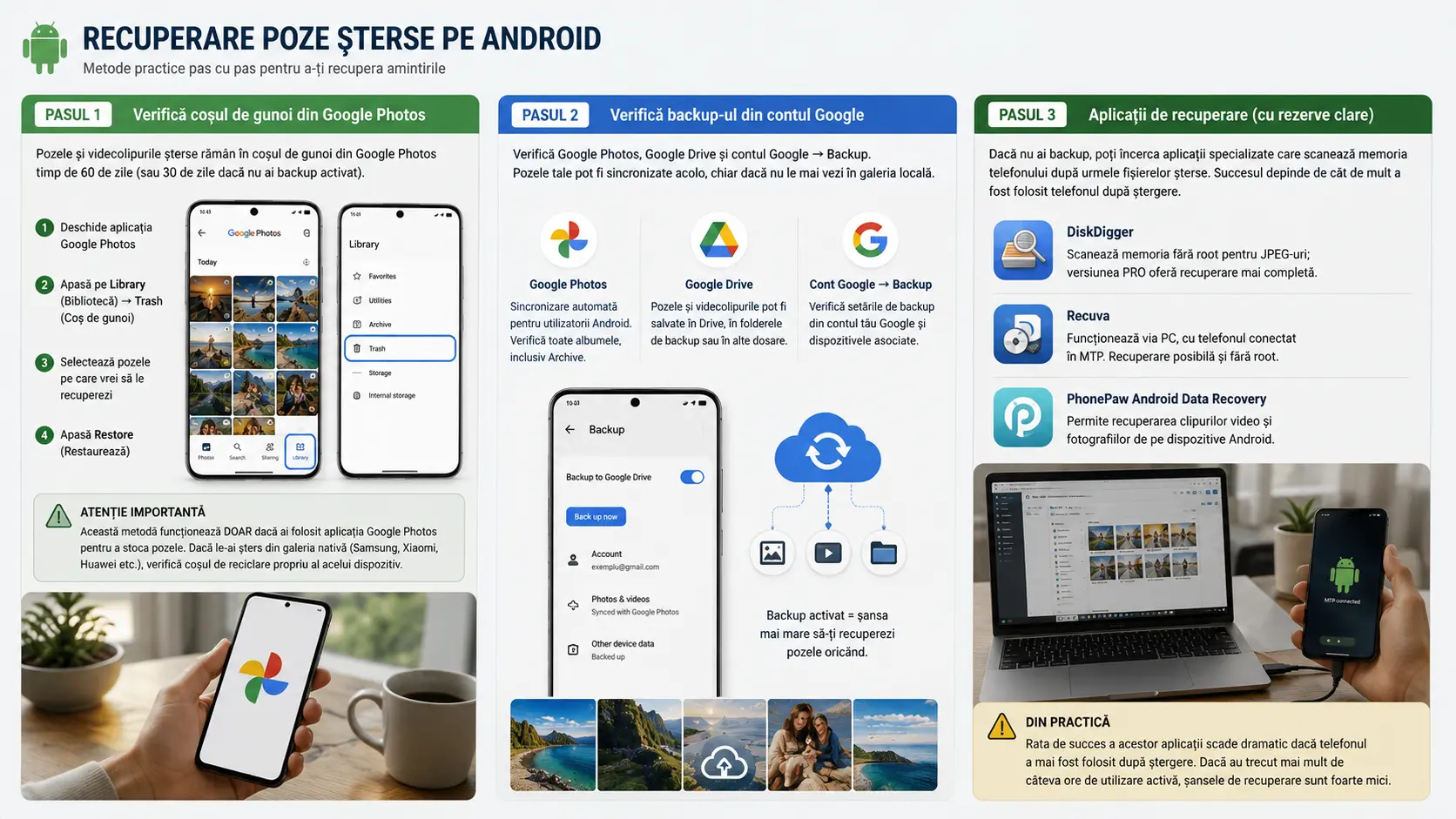 Recuperare poze șterse — metode utile pentru Android, iPhone și cloud Recuperare poze șterse — metode utile pentru Android, iPhone și cloud