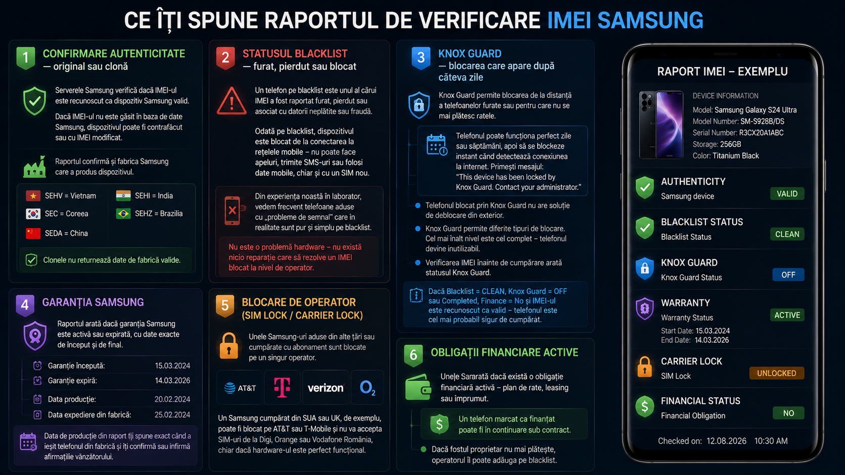 Verificare IMEI Samsung: cum afli dacă telefonul este original și în regulă Verificare IMEI Samsung: cum afli dacă telefonul este original și în regulă