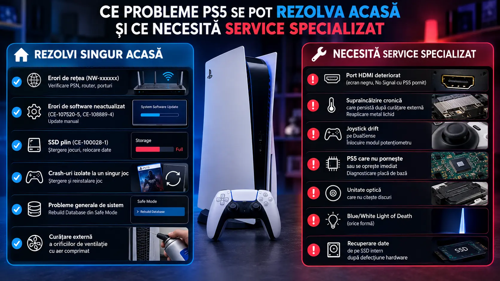 Top probleme și coduri de eroare PlayStation 5: ce înseamnă și cum le rezolvi Top probleme și coduri de eroare PlayStation 5: ce înseamnă și cum le rezolvi