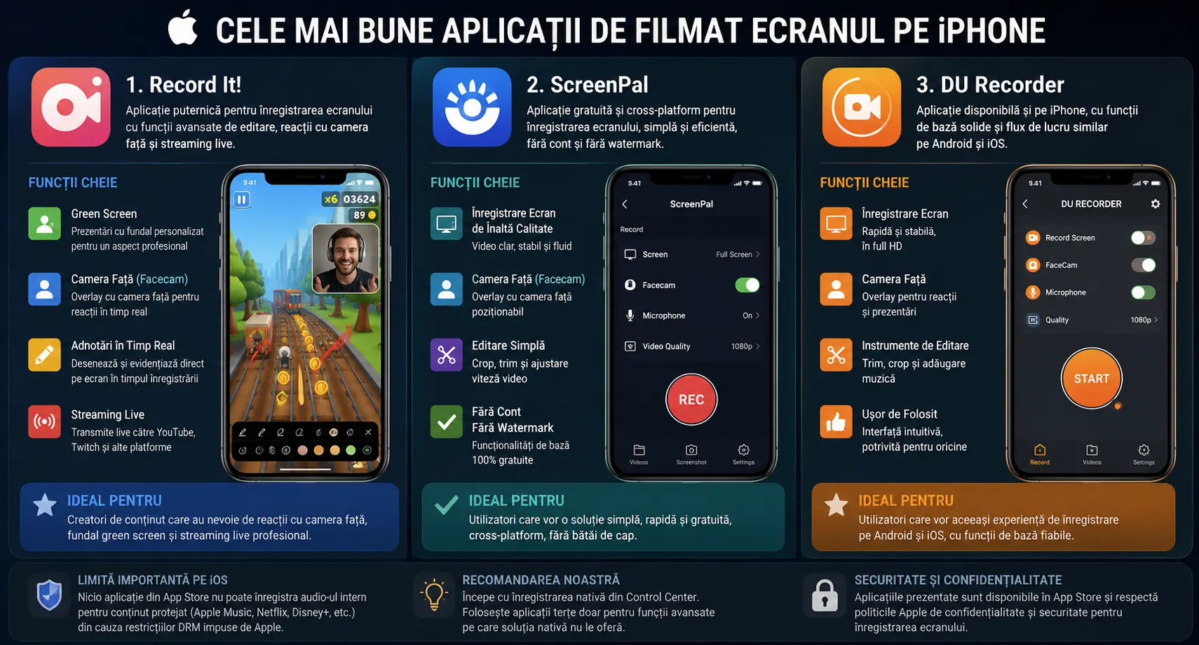 Aplicații de filmat ecranul telefonului: opțiuni utile pentru Android și iPhone Aplicații de filmat ecranul telefonului: opțiuni utile pentru Android și iPhone