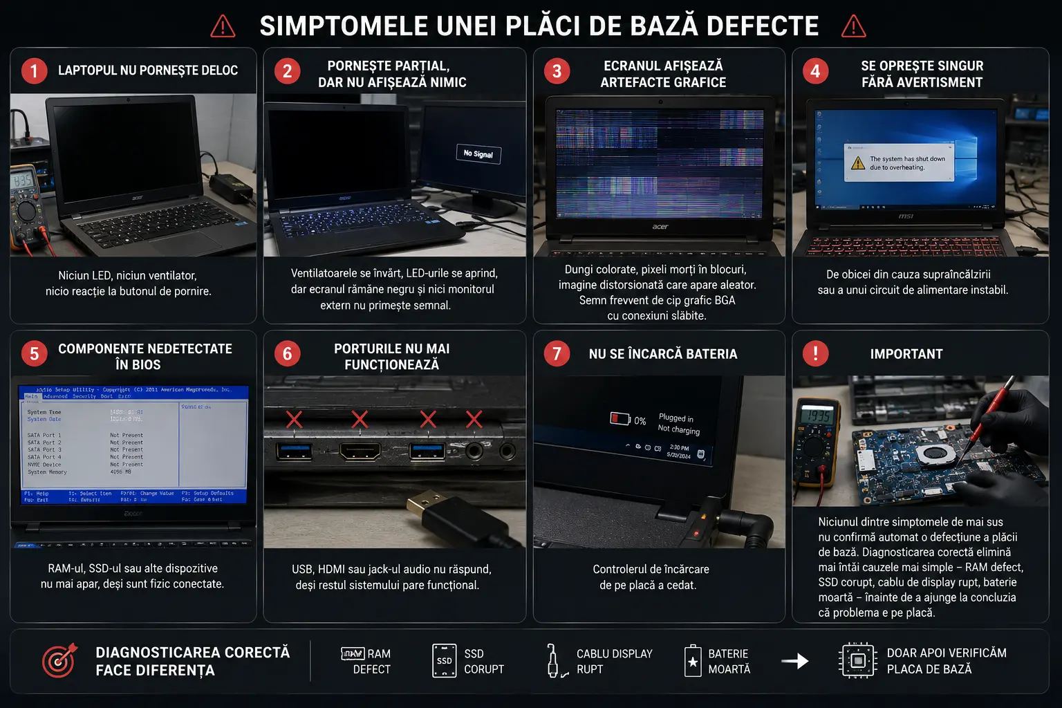Se poate repara placa de bază a unui laptop sau trebuie înlocuită? Cauze, soluții și recomandări Se poate repara placa de bază a unui laptop sau trebuie înlocuită? Cauze, soluții și recomandări