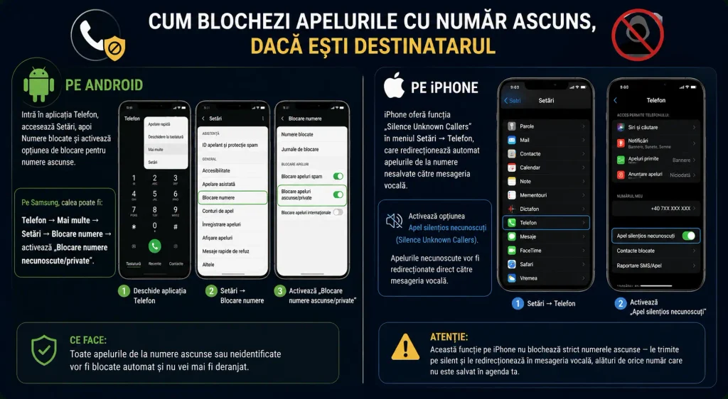 Cum suni cu număr ascuns? Metode simple pentru Android și iPhone Cum suni cu număr ascuns? Metode simple pentru Android și iPhone