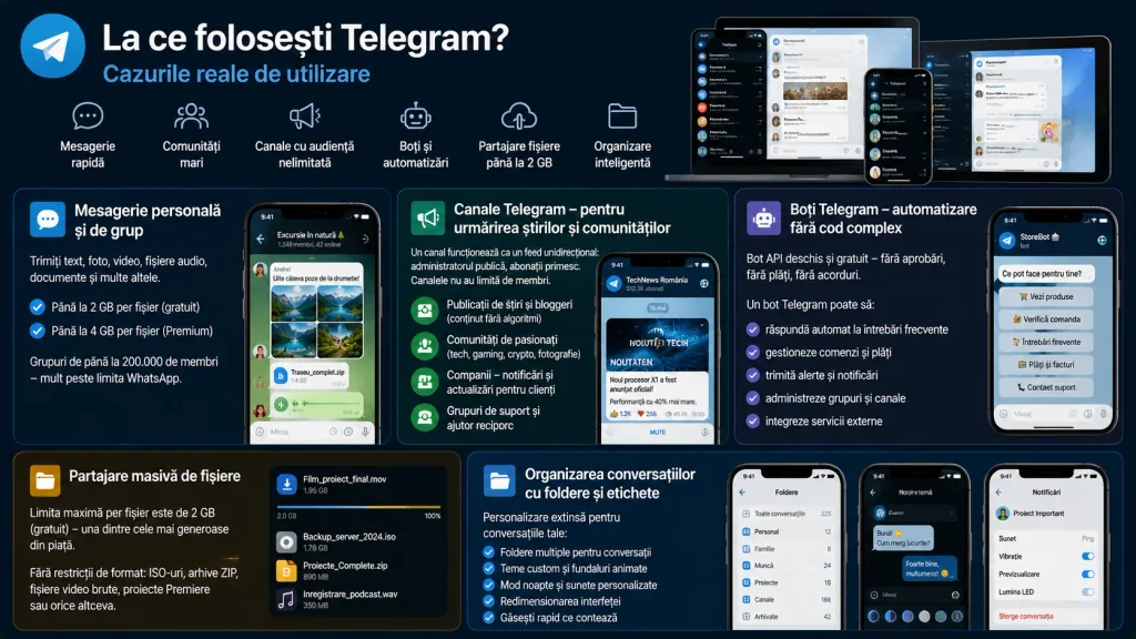 Ce este Telegram, la ce îl folosești și care sunt diferențele dintre Telegram și WhatsApp Ce este Telegram, la ce îl folosești și care sunt diferențele dintre Telegram și WhatsApp