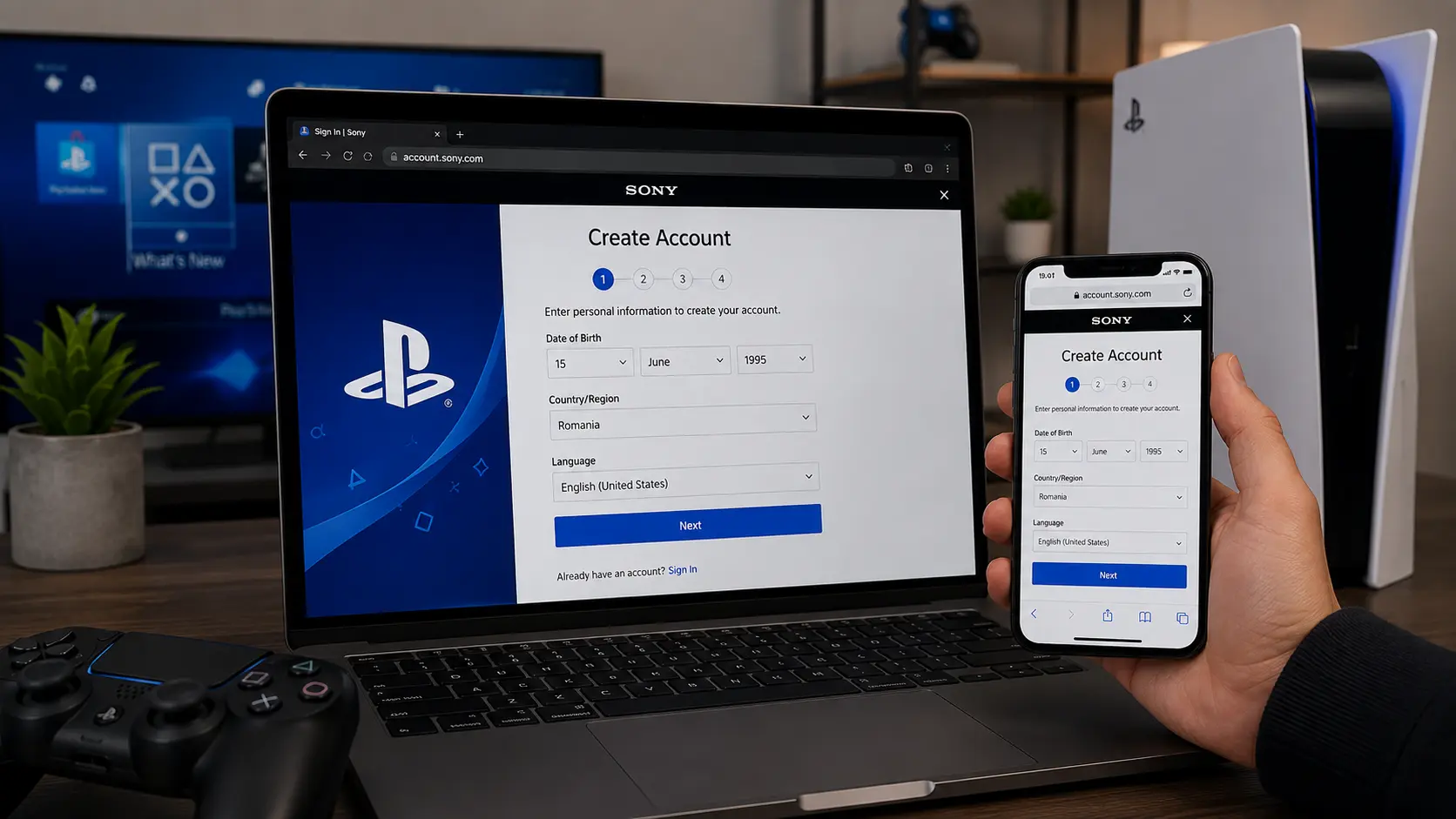 Cum creezi un cont PlayStation Network pe PS4 sau PS5: ghid pas cu pas Cum creezi un cont PlayStation Network pe PS4 sau PS5: ghid pas cu pas