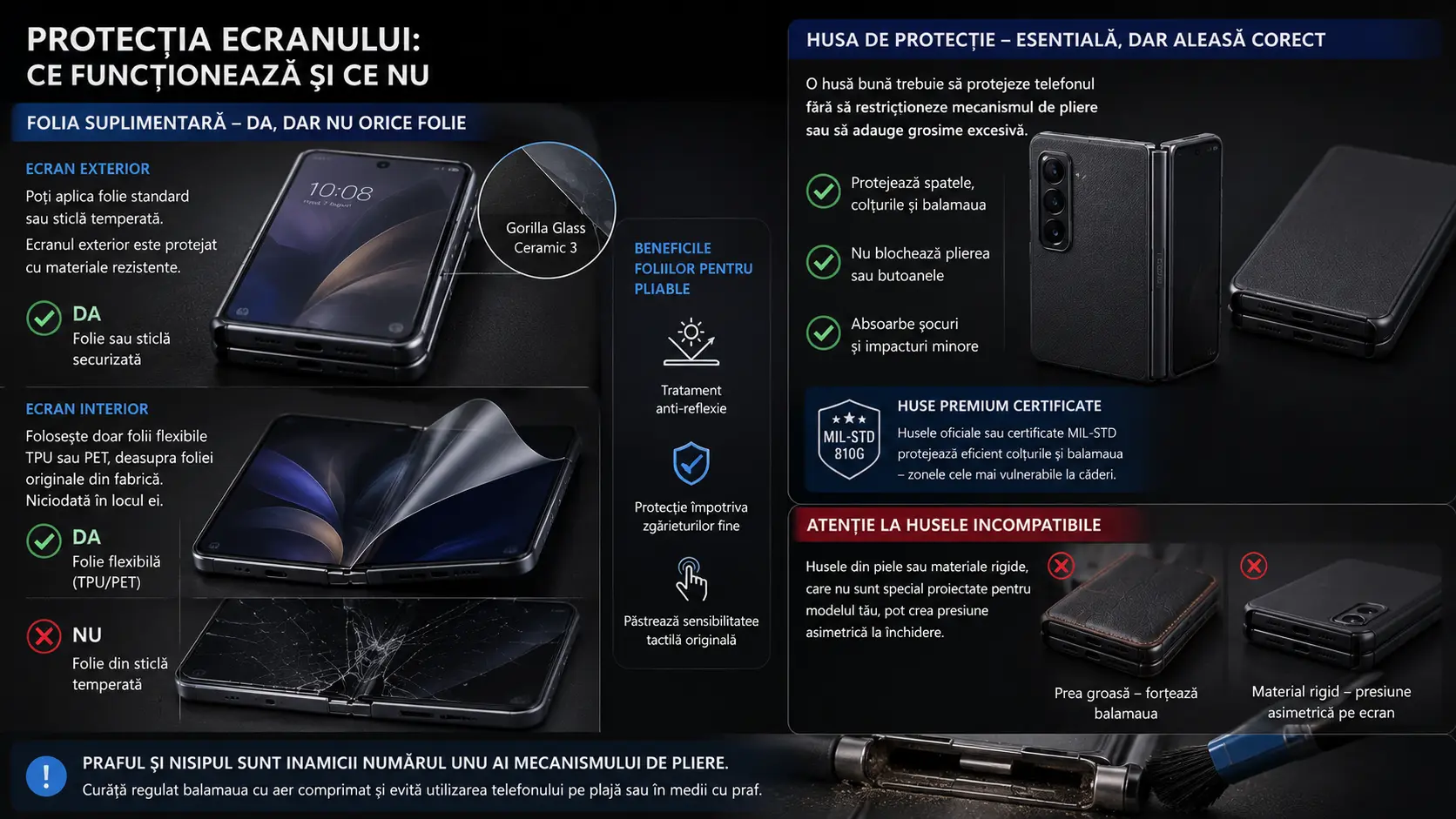 Cum folosești corect un telefon pliabil? Recomandări pentru protejarea ecranului și utilizarea zilnică Cum folosești corect un telefon pliabil? Recomandări pentru protejarea ecranului și utilizarea zilnică