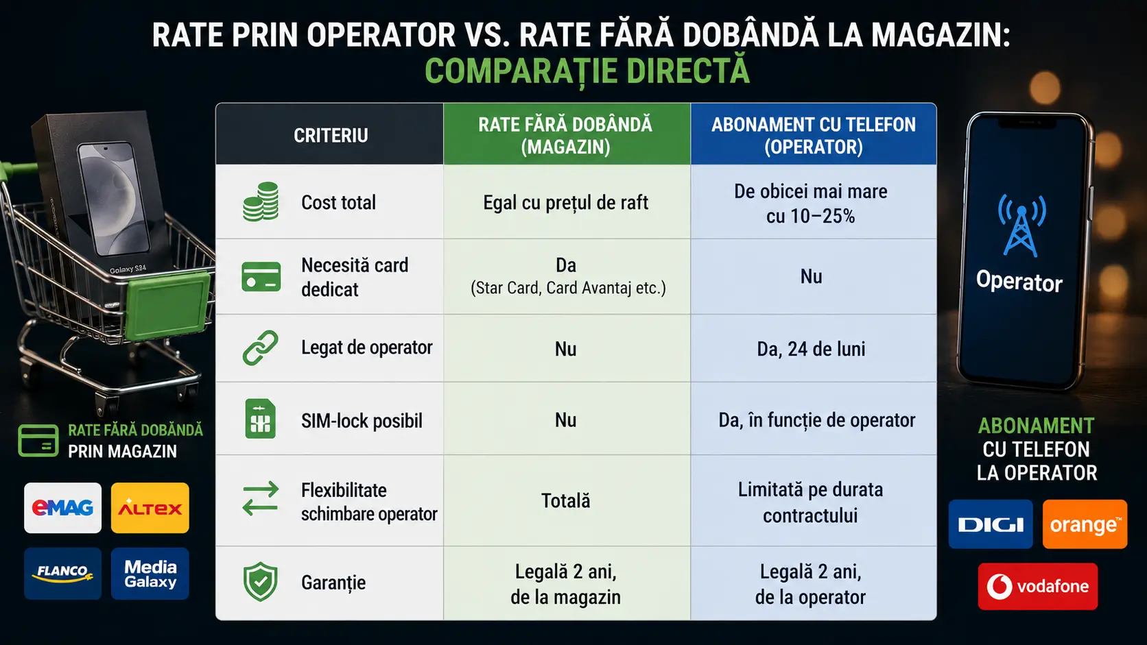 Telefoane în rate: ce opțiuni ai și ce trebuie să verifici înainte de cumpărare Telefoane în rate: ce opțiuni ai și ce trebuie să verifici înainte de cumpărare