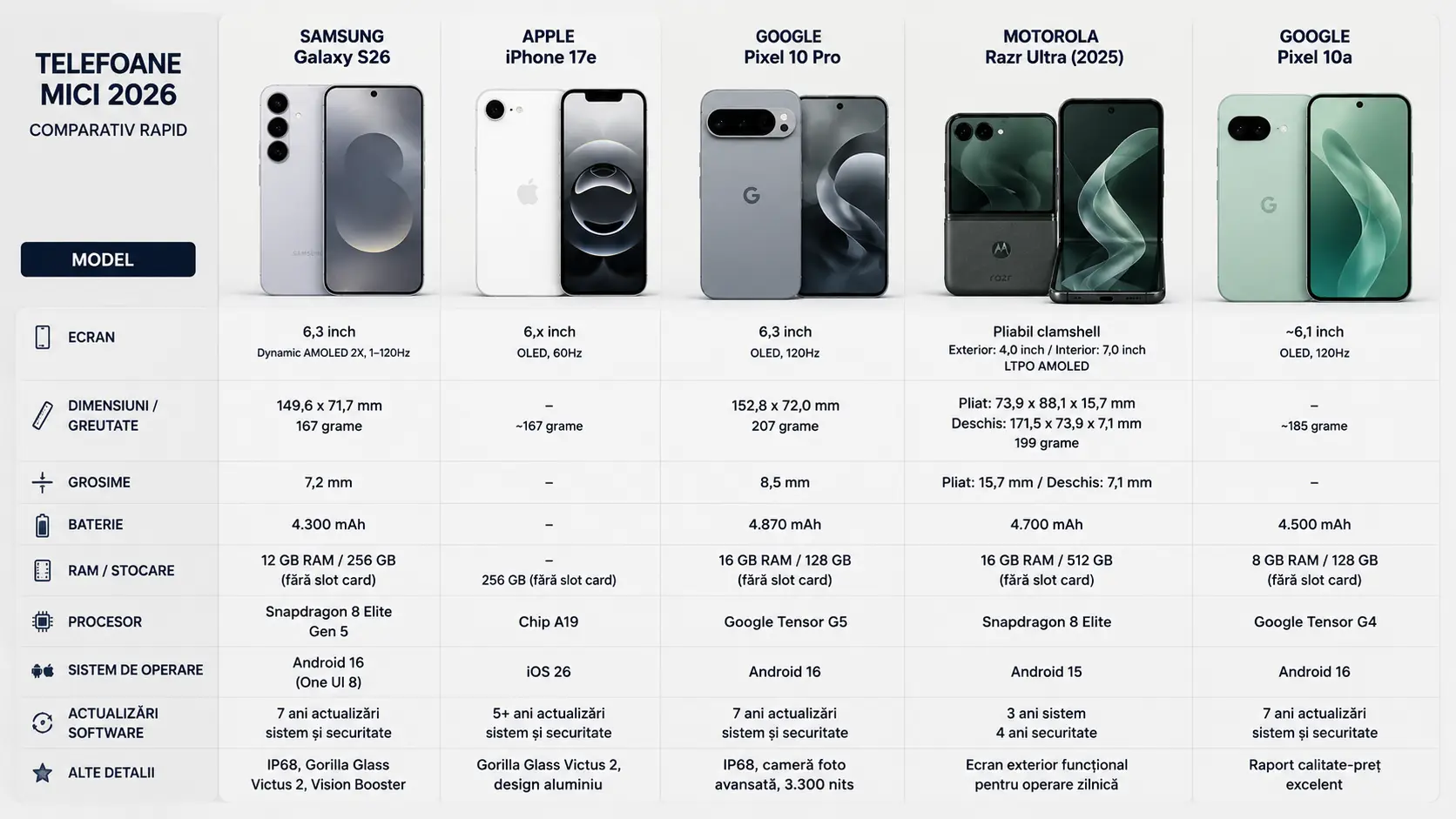 Ce telefoane mici există pe piață? Modele compacte pe care le poți cumpăra în 2026 Ce telefoane mici există pe piață? Modele compacte pe care le poți cumpăra în 2026