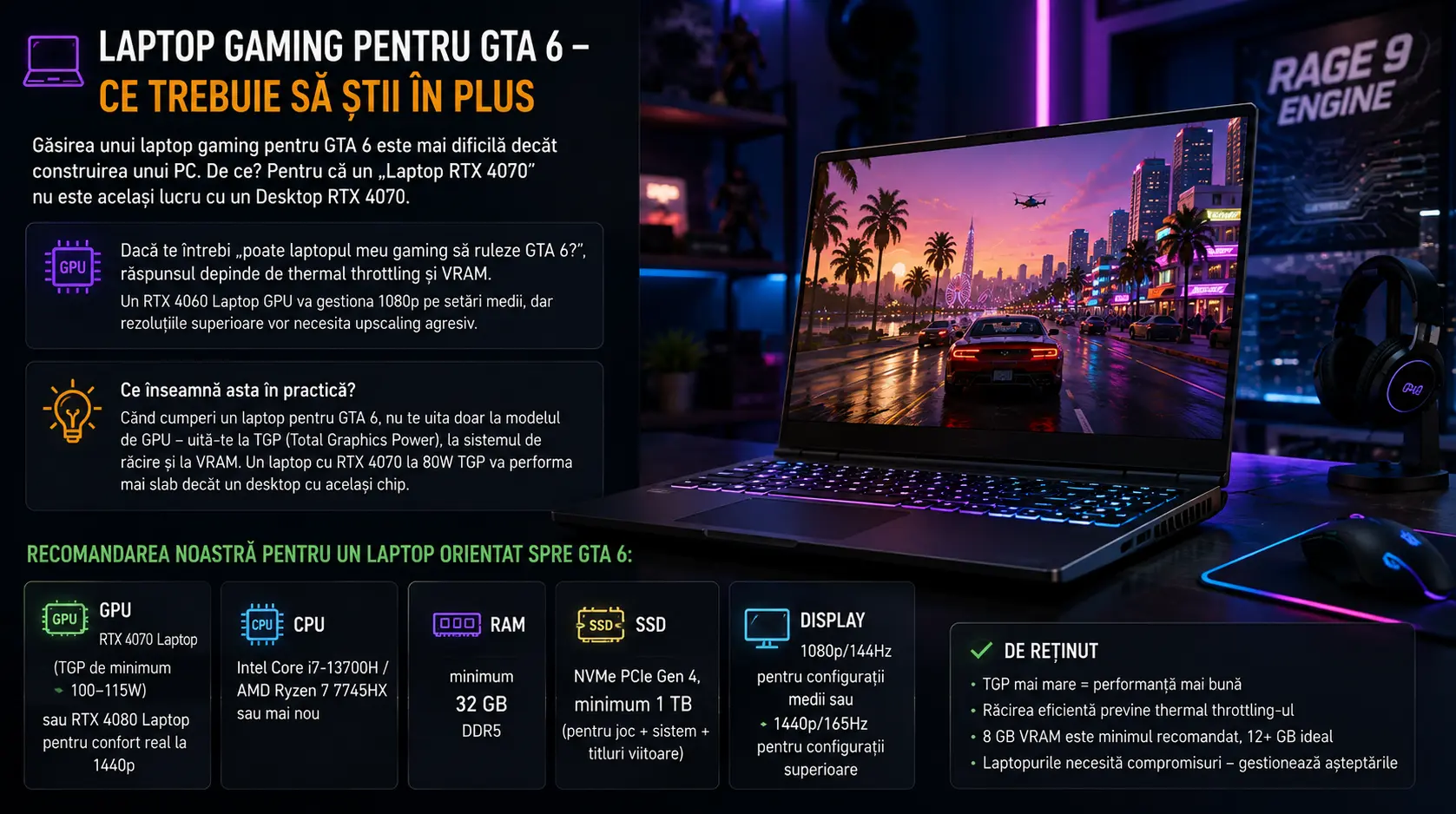 Ce laptop sau PC ai nevoie pentru GTA 6 — Cerințe de sistem și configurații recomandate (2026) Ce laptop sau PC ai nevoie pentru GTA 6 — Cerințe de sistem și configurații recomandate (2026)