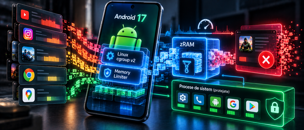 Google vrea să reducă consumul de RAM în Android 17 — ce înseamnă pentru performanța telefoanelor? Google vrea să reducă consumul de RAM în Android 17 — ce înseamnă pentru performanța telefoanelor?